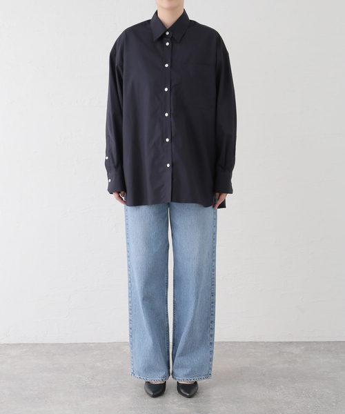 VERMEIL par iena(ヴェルメイユパーイエナ)の「SUPIMAコットンオーバーシャツ(シャツ/ブラウス・レディース・スカイブルー/ネイビー・FREE)」の21枚目の写真