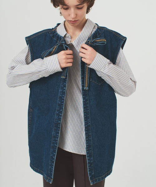 【セール】wave denim jacket（ブルゾン）｜soduk（スドーク）