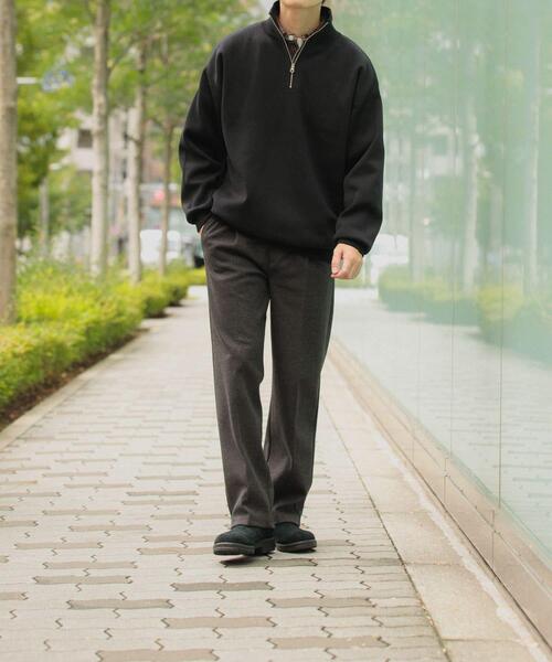 ITEMS URBANRESEARCH（アイテムズ アーバンリサーチ）の「『洗濯可/毛玉防止』高機能 ミラノリブハーフZIP ニットプルオーバー（ニット/セーター・メンズ・ベージュ/ブラック/カーキ・MEDIUM/LARGE）」の6枚目の写真