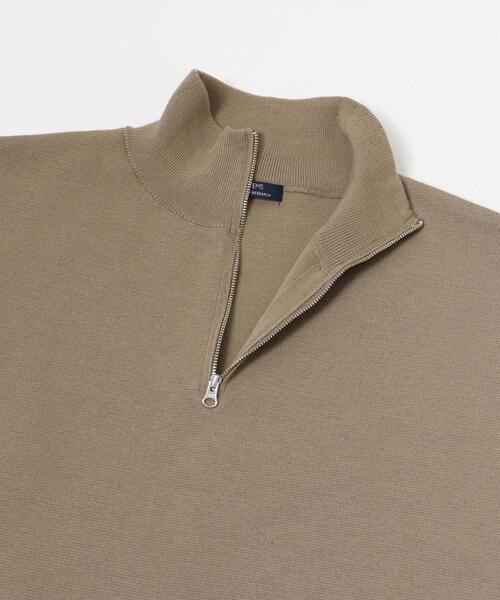 ITEMS URBANRESEARCH（アイテムズ アーバンリサーチ）の「『洗濯可/毛玉防止』高機能 ミラノリブハーフZIP ニットプルオーバー（ニット/セーター・メンズ・ベージュ/ブラック/カーキ・MEDIUM/LARGE）」の12枚目の写真