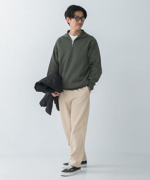 ITEMS URBANRESEARCH（アイテムズ アーバンリサーチ）の「『洗濯可/毛玉防止』高機能 ミラノリブハーフZIP ニットプルオーバー（ニット/セーター・メンズ・ベージュ/ブラック/カーキ・MEDIUM/LARGE）」の18枚目の写真