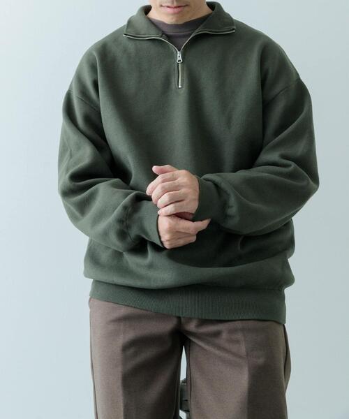 ITEMS URBANRESEARCH（アイテムズ アーバンリサーチ）の「『洗濯可/毛玉防止』高機能 ミラノリブハーフZIP ニットプルオーバー（ニット/セーター・メンズ・ベージュ/ブラック/カーキ・MEDIUM/LARGE）」の20枚目の写真