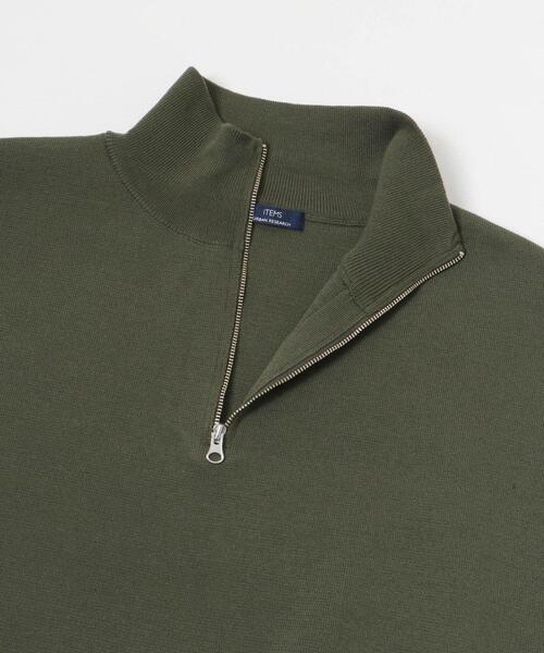 ITEMS URBANRESEARCH(アイテムズ アーバンリサーチ)の「『洗濯可/毛玉防止』高機能 ミラノリブハーフZIP ニットプルオーバー(ニット/セーター・メンズ・ベージュ/ブラック/カーキ・MEDIUM/LARGE)」の18枚目の写真