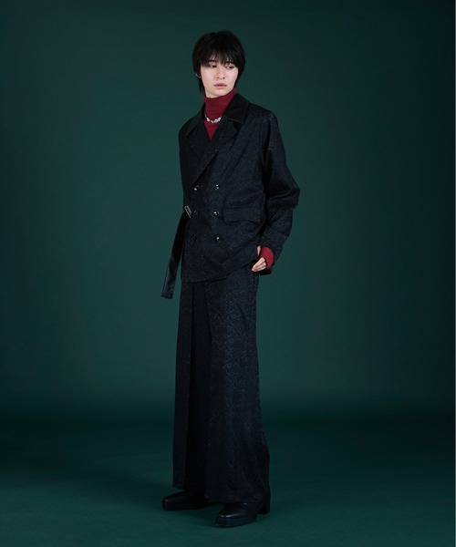 Ellno Loset（エルノロゼット）の「センターシームジャガードストレートパンツ/SETUP対応（その他パンツ・メンズ・ブラック/ブルーグリーン/ボルドー・X-SMALL/SMALL/MEDIUM/LARGE）」の10枚目の写真
