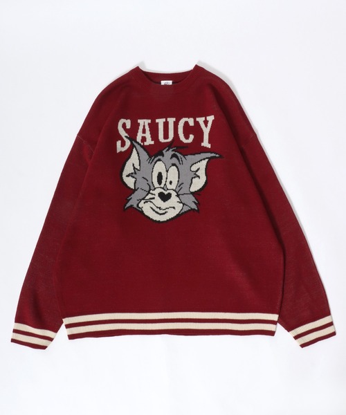 Tom&Jerry(トムアンドジェリー)の「WARNER TOM&FERRY(トムとジェリー)キャラクタージャガード編みニットセータープルオーバー レディース(ニット/セーター・レディース・ライトベージュ/ブルー/ベージュ/ピンク/グリーン/ワイン/ブラック/マスタード・M/L)」の8枚目の写真