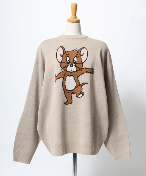 Tom&Jerry(トムアンドジェリー)の「WARNER TOM&FERRY(トムとジェリー)キャラクタージャガード編みニットセータープルオーバー レディース(ニット/セーター・レディース・ライトベージュ/ブルー/ベージュ/ピンク/グリーン/ワイン/ブラック/マスタード・M/L)」の14枚目の写真