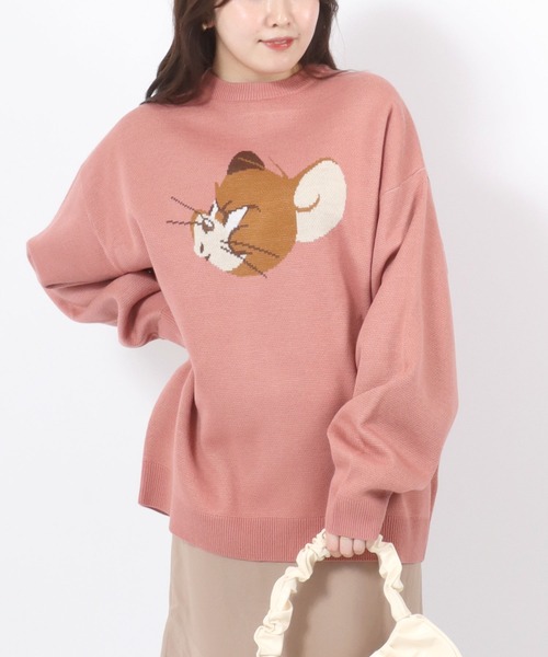 Tom&Jerry(トムアンドジェリー)の「WARNER TOM&FERRY(トムとジェリー)キャラクタージャガード編みニットセータープルオーバー レディース(ニット/セーター・レディース・ライトベージュ/ブルー/ベージュ/ピンク/グリーン/ワイン/ブラック/マスタード・M/L)」の10枚目の写真