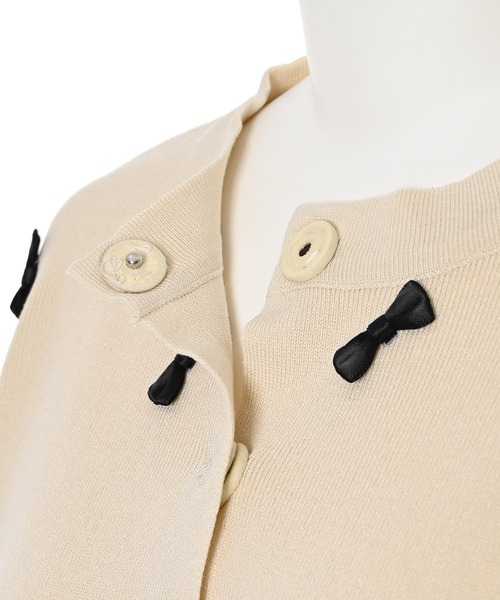 Narcissus（ナルシス）の「【Narcissus】リボンカーディガン（カーディガン/ボレロ・レディース・ベージュ/ブラック・FREE）」の13枚目の写真