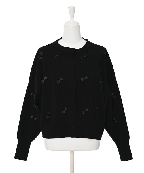 Narcissus（ナルシス）の「【Narcissus】リボンカーディガン（カーディガン/ボレロ・レディース・ベージュ/ブラック・FREE）」の6枚目の写真