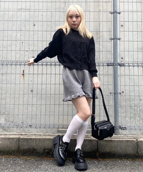 Narcissus（ナルシス）の「【Narcissus】リボンカーディガン（カーディガン/ボレロ・レディース・ベージュ/ブラック・FREE）」の9枚目の写真