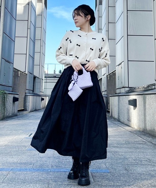 Narcissus（ナルシス）の「【Narcissus】リボンカーディガン（カーディガン/ボレロ・レディース・ベージュ/ブラック・FREE）」の7枚目の写真