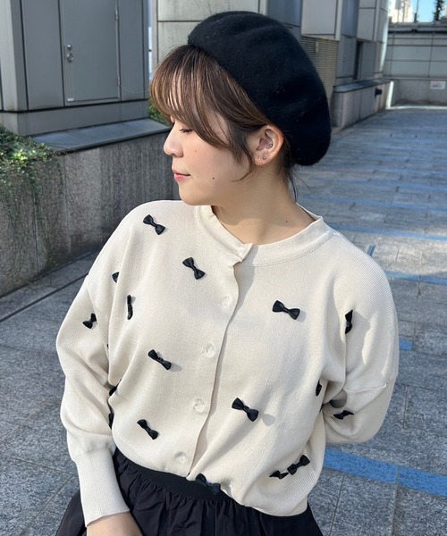 Narcissus（ナルシス）の「【Narcissus】リボンカーディガン（カーディガン/ボレロ・レディース・ベージュ/ブラック・FREE）」の16枚目の写真