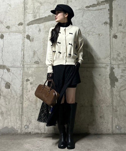 Narcissus（ナルシス）の「【Narcissus】リボンカーディガン（カーディガン/ボレロ・レディース・ベージュ/ブラック・FREE）」の17枚目の写真