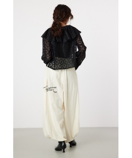 RODEO CROWNS WIDE BOWL(ロデオクラウンズワイドボウル)の「ラッフルレースボレロ(シャツ/ブラウス・レディース・オフホワイト/ブラック・FREE)」の7枚目の写真