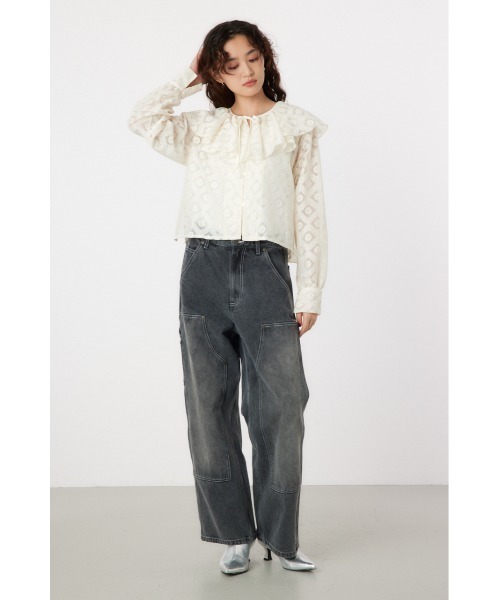 RODEO CROWNS WIDE BOWL(ロデオクラウンズワイドボウル)の「ラッフルレースボレロ(シャツ/ブラウス・レディース・オフホワイト/ブラック・FREE)」の12枚目の写真