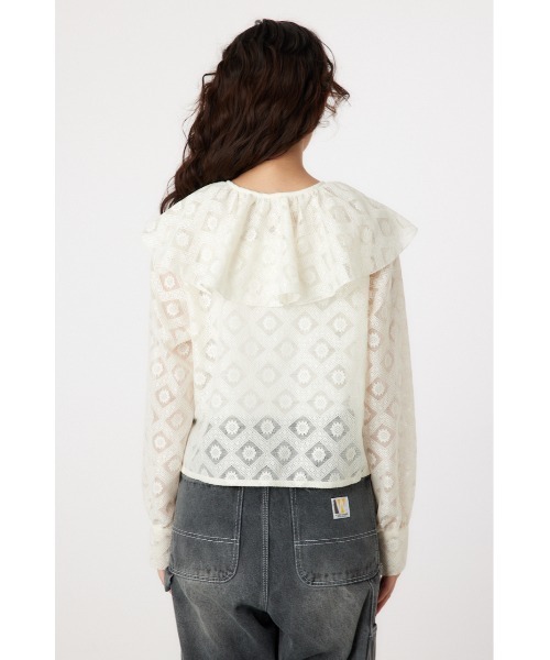 RODEO CROWNS WIDE BOWL(ロデオクラウンズワイドボウル)の「ラッフルレースボレロ(シャツ/ブラウス・レディース・オフホワイト/ブラック・FREE)」の16枚目の写真