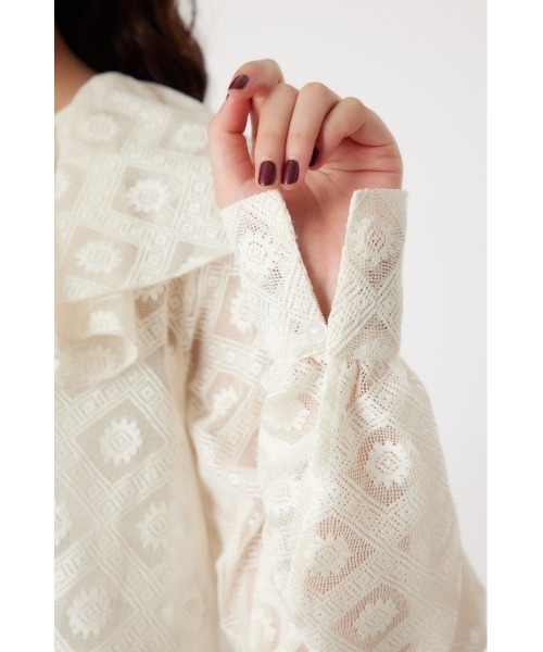 RODEO CROWNS WIDE BOWL(ロデオクラウンズワイドボウル)の「ラッフルレースボレロ(シャツ/ブラウス・レディース・オフホワイト/ブラック・FREE)」の18枚目の写真