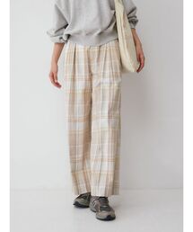 Ungrid | リネン混チェック柄パンツ(その他パンツ)