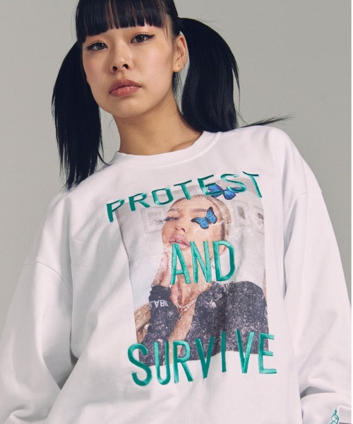 GALLIS ADDICTION(ガリスアディクション)の「GA 裏毛-BOY&GIRL CREW(スウェット・メンズ・ブラック/ホワイト系2/ホワイト/ブラック系2・L/M)」の3枚目の写真