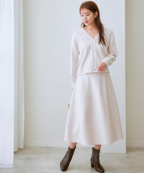 7days Life Styling(セブンデイズライフスタイリング)の「フレアニットスカート(毛玉になりにくい・タンブル乾燥OK)(スカート・レディース・アイボリー/杢グレー/ブラック/ラベンダー・S/M/L/LL/3L)」の8枚目の写真