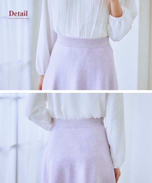 7days Life Styling(セブンデイズライフスタイリング)の「フレアニットスカート(毛玉になりにくい・タンブル乾燥OK)(スカート・レディース・アイボリー/杢グレー/ブラック/ラベンダー・S/M/L/LL/3L)」の16枚目の写真