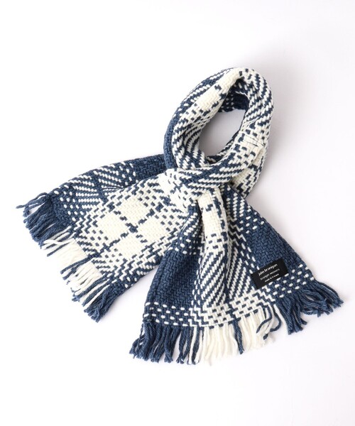 John branigan（ジョンブラニガン）の「【John Branigan/ジョン・ブラニガン】別注ニットクロスマフラー 24（マフラー・メンズ・グレー系その他/ブラウン系その他/ベージュ系その他/ブルー系その他/パープル系その他/レッド系その他/ホワイト系その他2/ホワイト系その他4/ブルー系その他3/ブルー系その他6・FREE）」の2枚目の写真