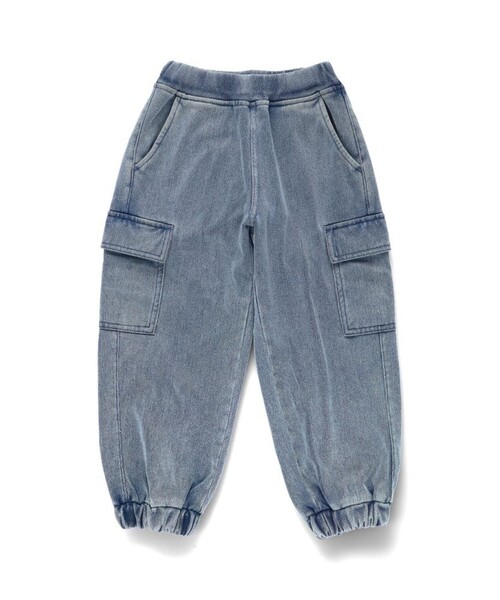 BRANSHES（ブランシェス）の「【あったか】裏起毛やわらかカーゴパンツ（カーゴパンツ・キッズ・ブルー/グレー・100/130/110/120/140/150/80/90）」の2枚目の写真