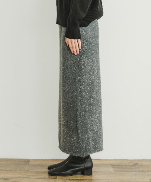 ITEMS URBANRESEARCH（アイテムズ アーバンリサーチ）の「ラメシャギーニットスカート（スカート・レディース・グレー/ブラック・FREE）」の3枚目の写真