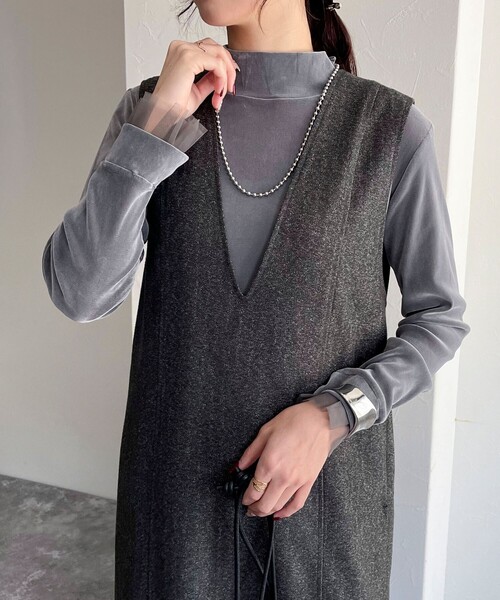 【セール】フロッキー袖チュールタートルネック（その他トップス）｜fredy emue（フレディエミュ）