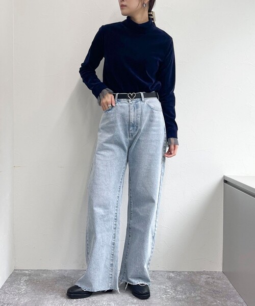 fredy emue(フレディエミュ)の「フロッキー袖チュールタートルネック(その他トップス・レディース・チャコールグレー/ブラック/ネイビー/オフホワイト・38)」の20枚目の写真