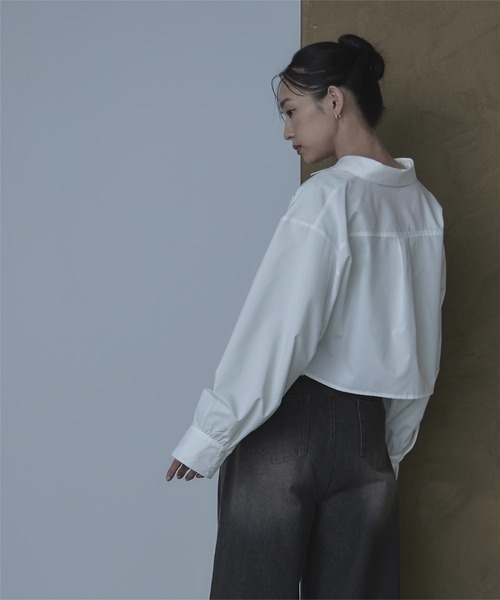 miette(ミエット)の「フロントリボンシャツボレロ(シャツ/ブラウス・レディース・ライトブルー/ブラック/オフホワイト/グレー・FREE)」の17枚目の写真