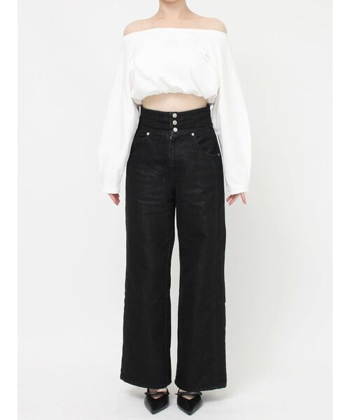 RESEXXY（リゼクシー）の「3連ボタンハイウエストデニムパンツ（デニムパンツ・レディース・インディゴブルー/ブラック・MEDIUM/SMALL）」の18枚目の写真