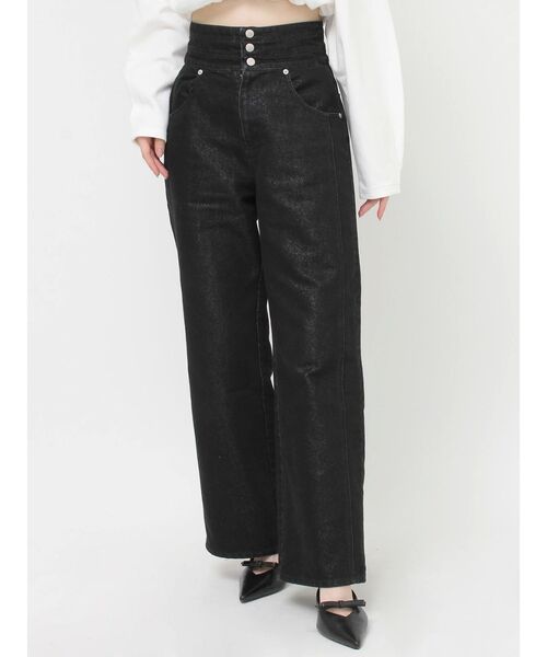 RESEXXY（リゼクシー）の「3連ボタンハイウエストデニムパンツ（デニムパンツ・レディース・インディゴブルー/ブラック・MEDIUM/SMALL）」の21枚目の写真