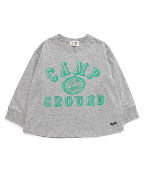 F.O.KIDS(エフオーキッズ)の「【ジュニア対応】カラバリグラフィックロンT(Tシャツ/カットソー・キッズ・ブルー/チャコール/グリーン/グレー/オフホワイト/ピンク・80/90/100/110/120/130/140/150)」の1枚目の写真