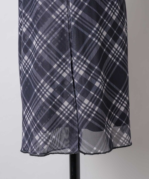 GIUNON（ジウノン）の「stretch check wrap skirt / ストレッチチェック巻きスカート（スカート・レディース・ブラック/ネイビー・FREE）」の5枚目の写真