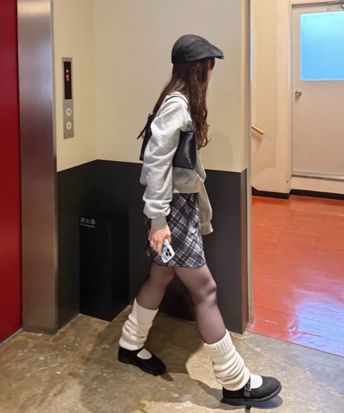 GIUNON（ジウノン）の「stretch check wrap skirt / ストレッチチェック巻きスカート（スカート・レディース・ブラック/ネイビー・FREE）」の10枚目の写真