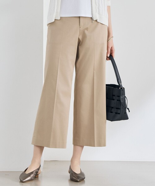 自由区(ジユウク)の「コットンサテンクロップド丈ワイドストレート パンツ(その他パンツ・レディース・ベージュ系/パイングリーン系/ブラック系/ネイビー系/ブラウン/ターコイズブルー・38/40/36/42)」の3枚目の写真