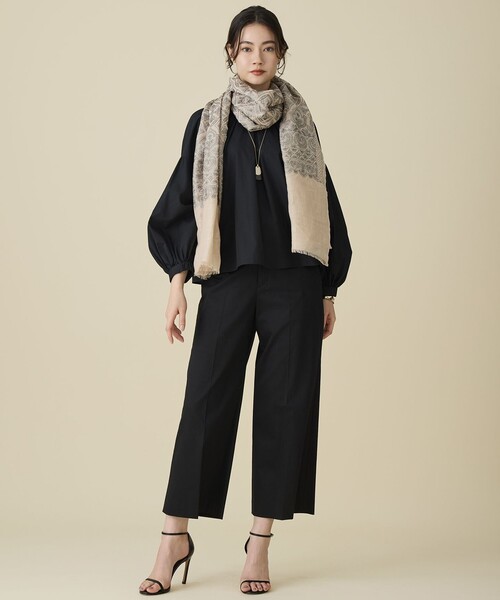 自由区(ジユウク)の「コットンサテンクロップド丈ワイドストレート パンツ(その他パンツ・レディース・ベージュ系/パイングリーン系/ブラック系/ネイビー系/ブラウン/ターコイズブルー・38/40/36/42)」の9枚目の写真