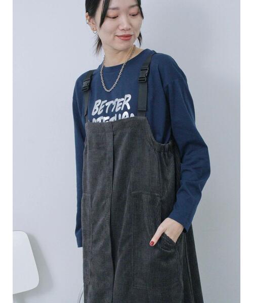 Samansa Mos2 blue（サマンサモスモスブルー）の「バブルコールジャンスカ（ワンピース・レディース・モカ/チャコールグレー/ブラック・F）」の15枚目の写真