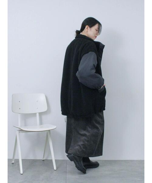 Samansa Mos2 blue（サマンサモスモスブルー）の「バブルコールジャンスカ（ワンピース・レディース・モカ/チャコールグレー/ブラック・F）」の22枚目の写真