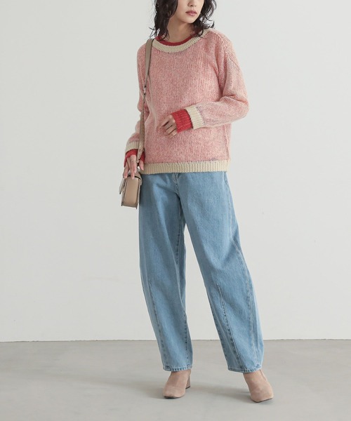 n'OrLABEL（ノアールレーベル）の「『配色レイヤードモヘヤタッチニット』（ニット/セーター・レディース・グリーン/レッド/イエロー/グレー・1/2）」の19枚目の写真