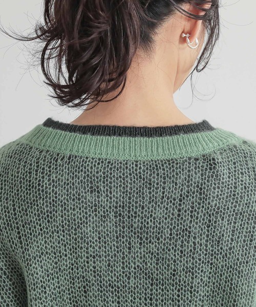 n'OrLABEL（ノアールレーベル）の「『配色レイヤードモヘヤタッチニット』（ニット/セーター・レディース・グリーン/レッド/イエロー/グレー・1/2）」の15枚目の写真