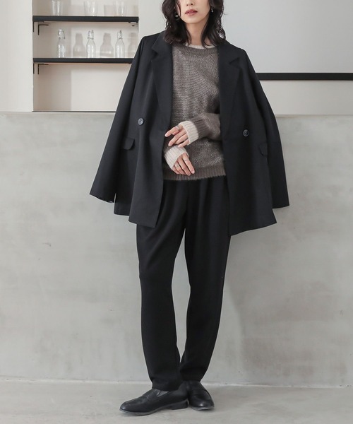 n'OrLABEL（ノアールレーベル）の「『配色レイヤードモヘヤタッチニット』（ニット/セーター・レディース・グリーン/レッド/イエロー/グレー・1/2）」の11枚目の写真