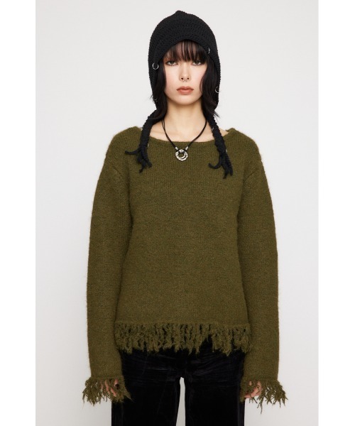 LAGUA GEM（ラグアジェム）の「FRINGE LOOSE ニット（ニット