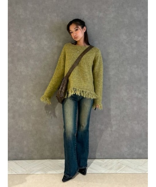 LAGUAGEM FRINGE LOOSE ニット LAGUA GEM | JACQUARD SHAGGY ニット (ニット ) |SHEL'TTER WEBSTORE