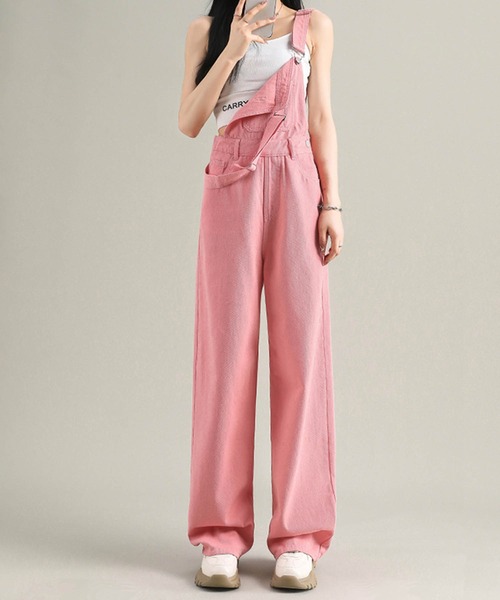 aimoha（アイモハ）の「ワイドシルエットデニムサロペット（サロペット/オーバーオール・レディース・ピンク/ブラック/ネイビー・LARGE/MEDIUM/SMALL/X-SMALL）」の22枚目の写真