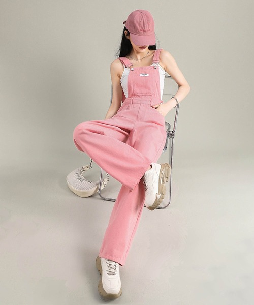 aimoha（アイモハ）の「ワイドシルエットデニムサロペット（サロペット/オーバーオール・レディース・ピンク/ブラック/ネイビー・LARGE/MEDIUM/SMALL/X-SMALL）」の19枚目の写真