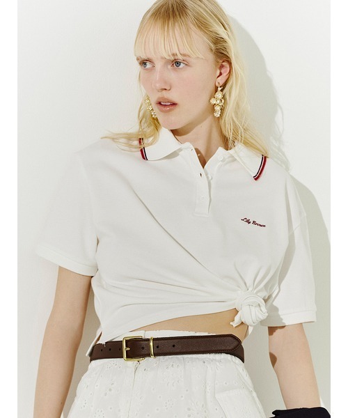 LILY BROWN(リリーブラウン)の「ポロシャツ(ポロシャツ・レディース・ブラック/ホワイト/グリーン・FREE)」の6枚目の写真