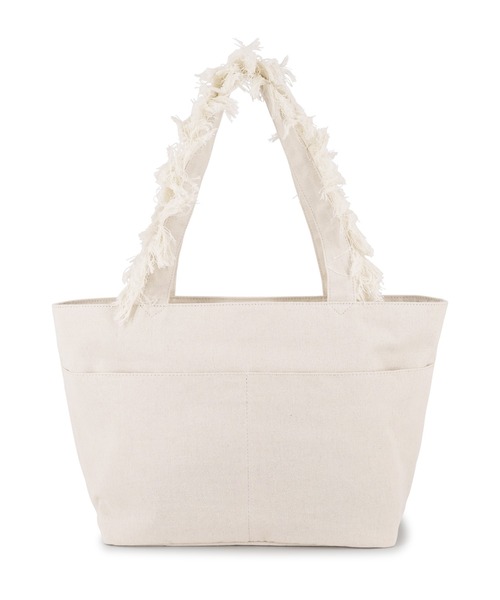 GYDA（ジェイダ）の「GYDA(ジェイダ) A4対応 ミニポーチ付きフリンジハンドルトートバッグ GY-B311（トートバッグ・レディース・アイボリー/ライトブルー/ブラック・FREE）」の5枚目の写真