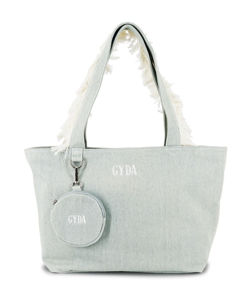 GYDA（ジェイダ）の「GYDA(ジェイダ) A4対応 ミニポーチ付きフリンジハンドルトートバッグ GY-B311（トートバッグ・レディース・アイボリー/ライトブルー/ブラック・FREE）」の18枚目の写真